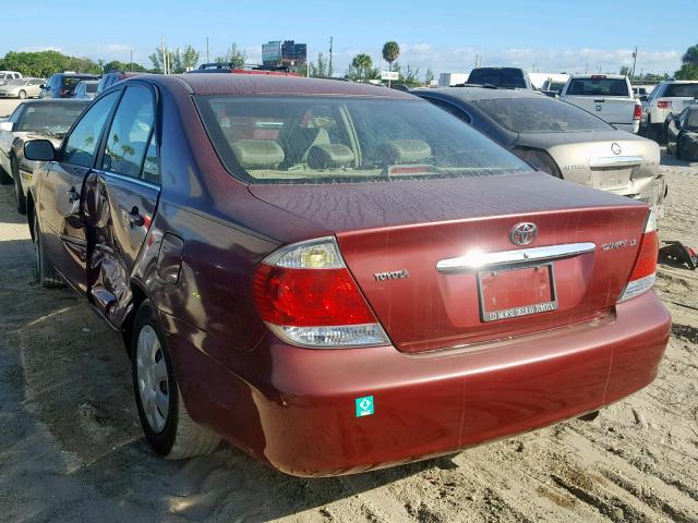 4T1BE32K75U004651 - 2005 TOYOTA CAMRY LE BURGUNDY photo 3