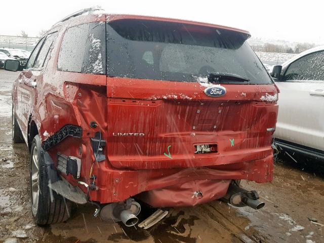 1FM5K8F81DGC14970 - 2013 FORD EXPLORER L RED photo 9