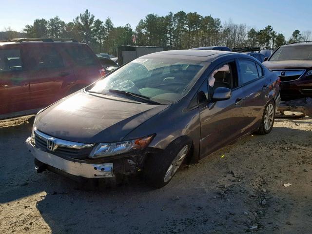 2HGFB2F9XCH526613 - 2012 HONDA CIVIC EXL GRAY photo 2