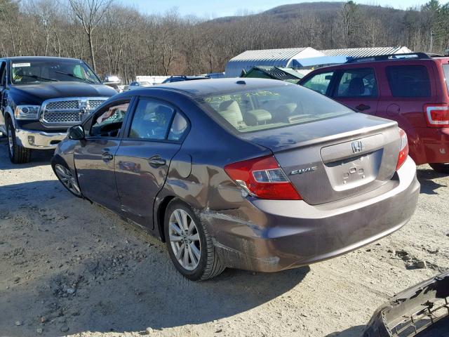 2HGFB2F9XCH526613 - 2012 HONDA CIVIC EXL GRAY photo 3