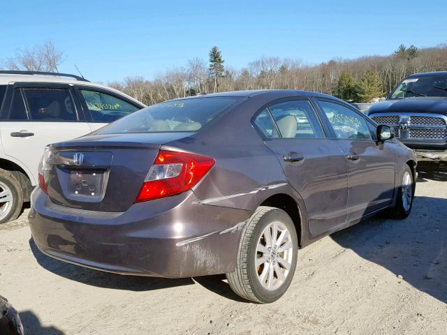 2HGFB2F9XCH526613 - 2012 HONDA CIVIC EXL GRAY photo 4