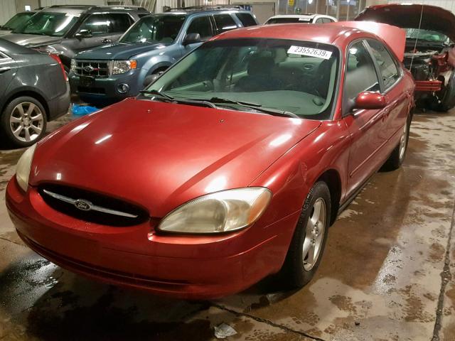 1FAFP55U3YA261942 - 2000 FORD TAURUS SES RED photo 2