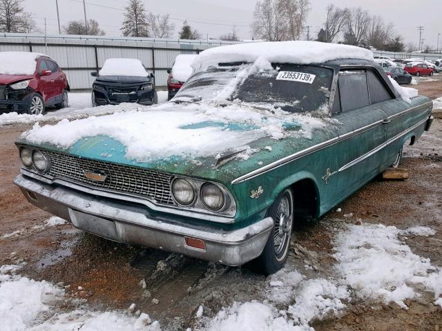 3Z68Q142027 - 1963 FORD GALAXIE500 TEAL photo 2