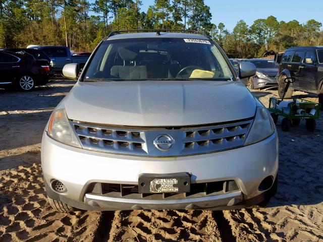 JN8AZ08W36W511067 - 2006 NISSAN MURANO SL SILVER photo 9