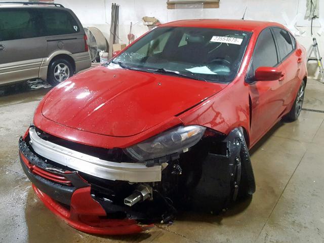 1C3CDFBA4DD103757 - 2013 DODGE DART SXT RED photo 2