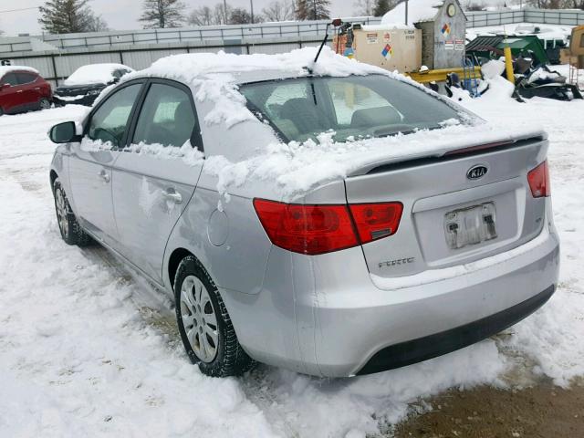 KNAFU4A27A5853809 - 2010 KIA FORTE EX SILVER photo 3