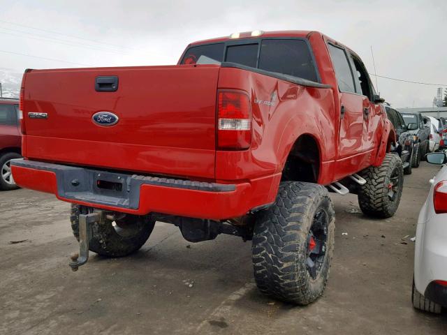 1FTPW14545KE78488 - 2005 FORD F150 SUPER RED photo 4