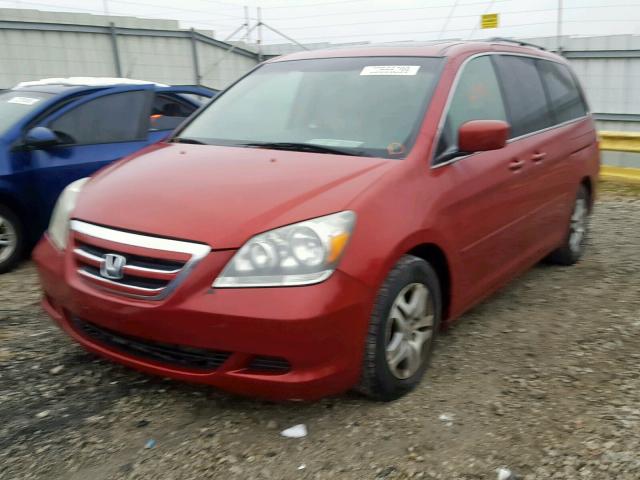5FNRL38716B442880 - 2006 HONDA ODYSSEY EX BURGUNDY photo 2