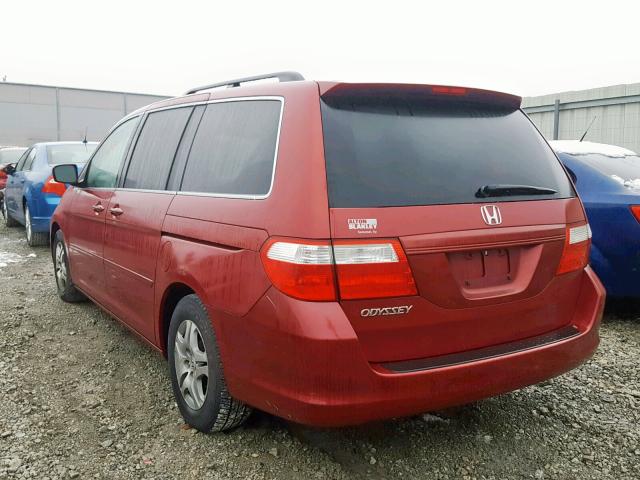 5FNRL38716B442880 - 2006 HONDA ODYSSEY EX BURGUNDY photo 3