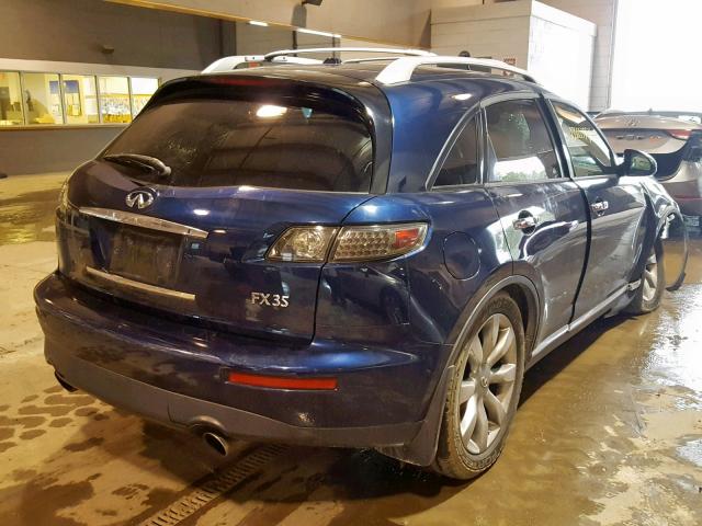 JNRAS08W87X208264 - 2007 INFINITI FX35 BLUE photo 4