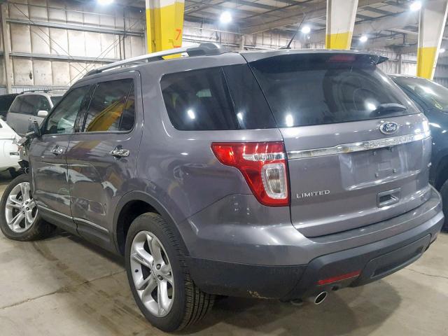 1FM5K8F88EGA09017 - 2014 FORD EXPLORER L GRAY photo 3