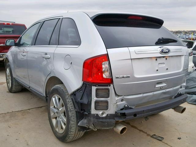 2FMDK4KC5DBA96041 - 2013 FORD EDGE LIMIT SILVER photo 3