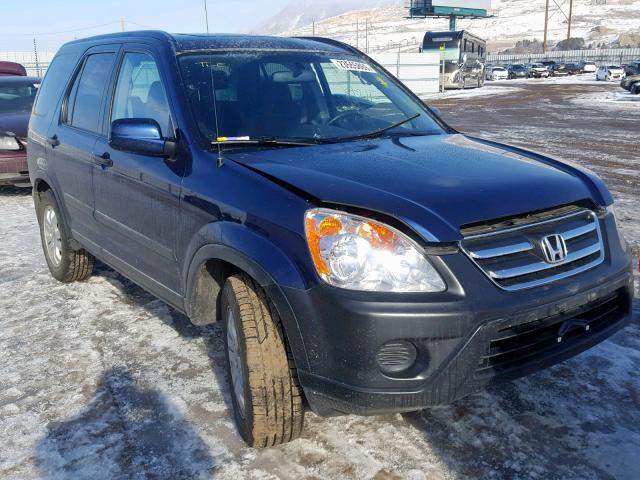 JHLRD78855C056152 - 2005 HONDA CR-V EX BLUE photo 1