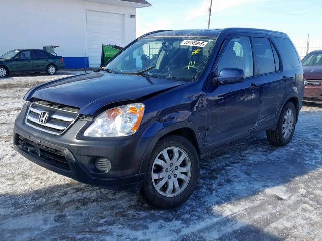 JHLRD78855C056152 - 2005 HONDA CR-V EX BLUE photo 2