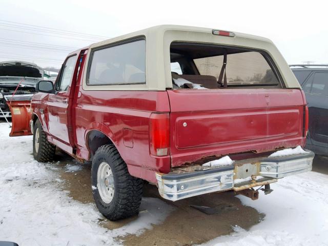 1FMEU15H5RLB28613 - 1994 FORD BRONCO U10 RED photo 3