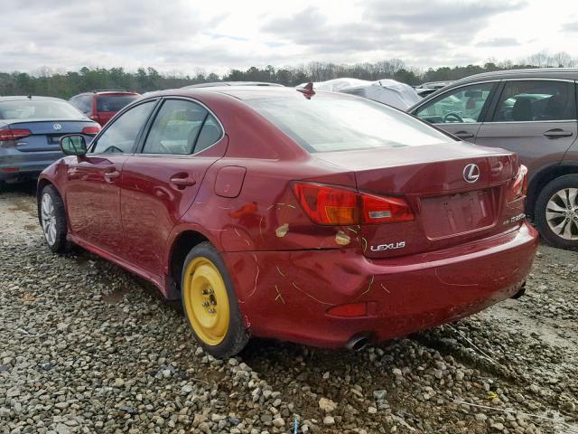 JTHCK262372011440 - 2007 LEXUS IS 250 BURGUNDY photo 3