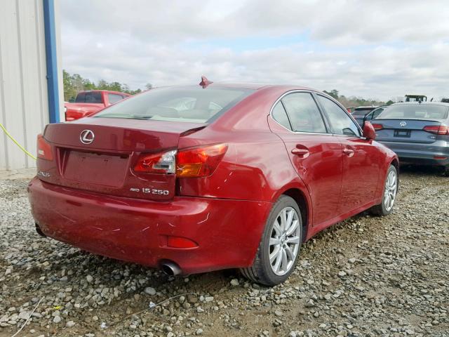 JTHCK262372011440 - 2007 LEXUS IS 250 BURGUNDY photo 4