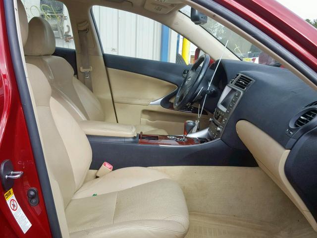 JTHCK262372011440 - 2007 LEXUS IS 250 BURGUNDY photo 5