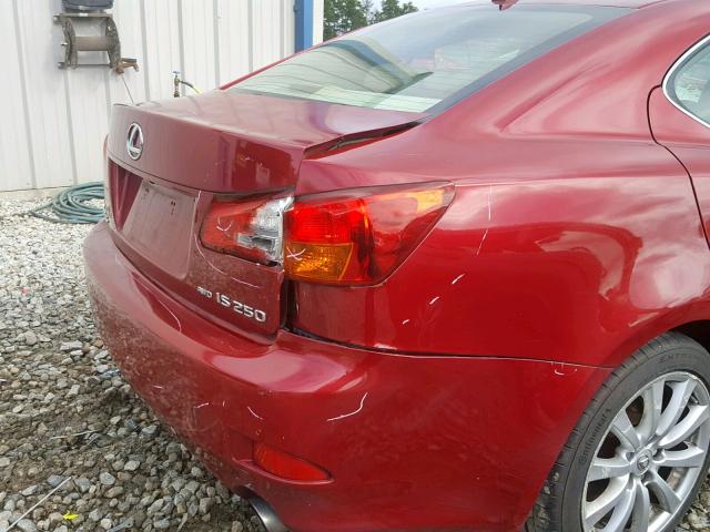 JTHCK262372011440 - 2007 LEXUS IS 250 BURGUNDY photo 9