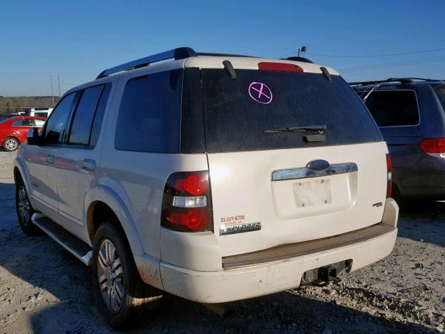 1FMEU65E77UB87298 - 2007 FORD EXPLORER L WHITE photo 3