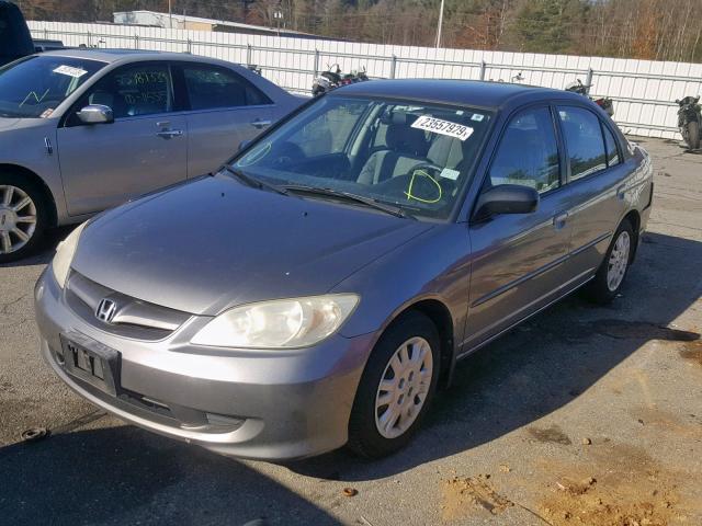 2HGES15524H595544 - 2004 HONDA CIVIC LX GRAY photo 2