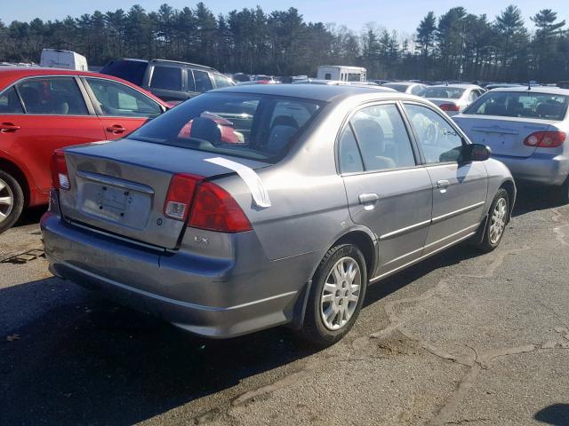 2HGES15524H595544 - 2004 HONDA CIVIC LX GRAY photo 4