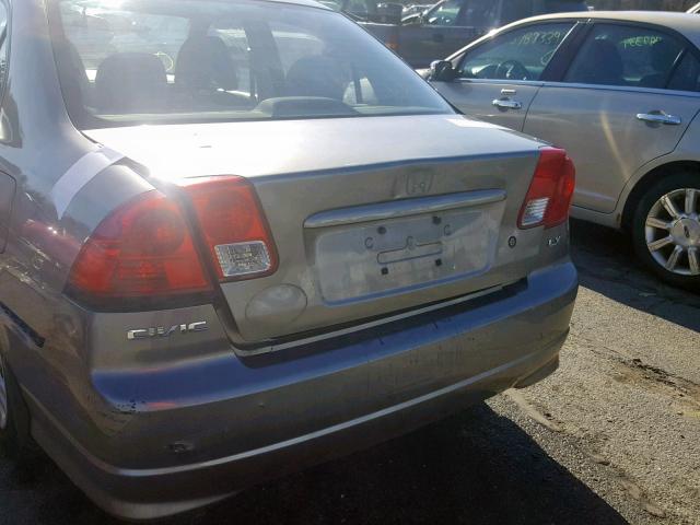 2HGES15524H595544 - 2004 HONDA CIVIC LX GRAY photo 9