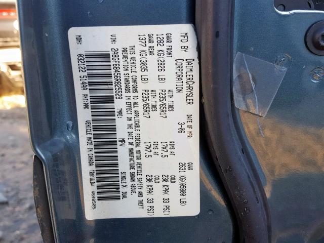 2A8GF68456R825529 - 2006 CHRYSLER PACIFICA T TEAL photo 10