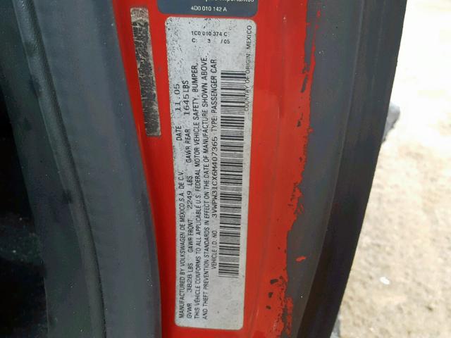 3VWPW31CX6M407365 - 2006 VOLKSWAGEN NEW BEETLE Qırmızı foto 10