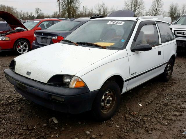 JG1MS2162KK769447 - 1989 GEO METRO WHITE photo 2