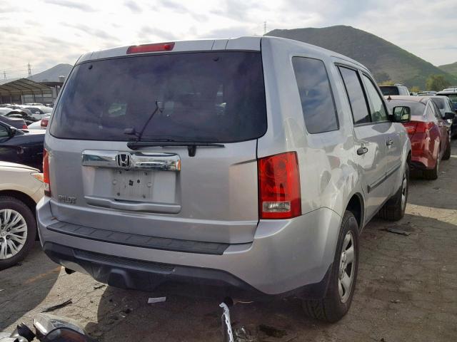 5FNYF3H28EB026475 - 2014 HONDA PILOT LX SILVER photo 4