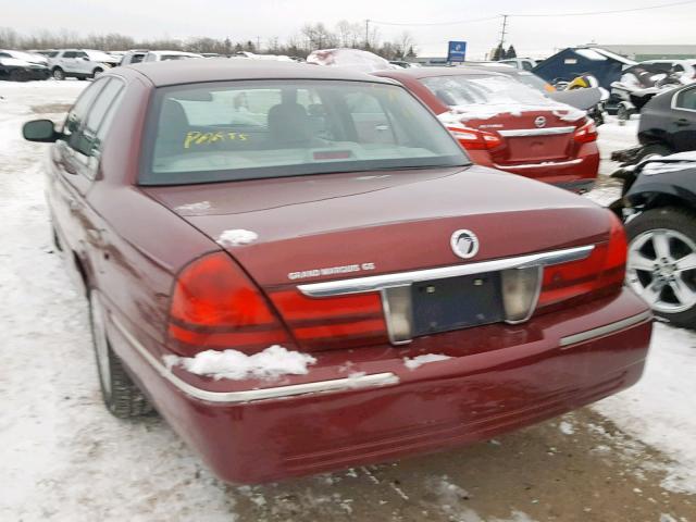 2MEFM74W94X633088 - 2004 MERCURY GRAND MARQ MAROON photo 3