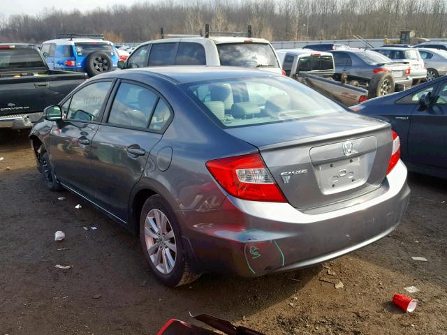 2HGFB2F94CH577363 - 2012 HONDA CIVIC EXL GRAY photo 3