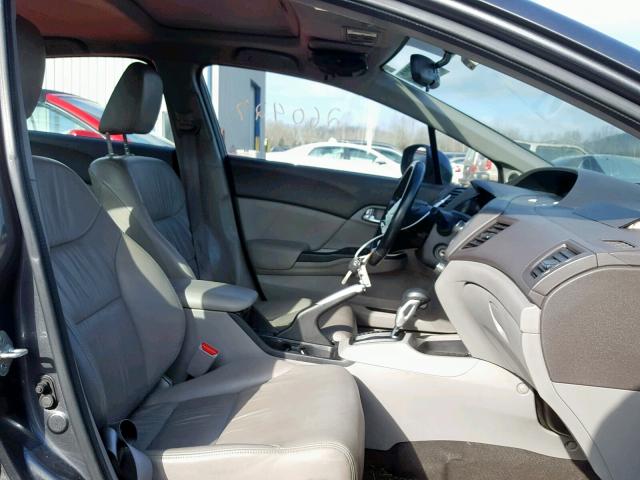 2HGFB2F94CH577363 - 2012 HONDA CIVIC EXL GRAY photo 5