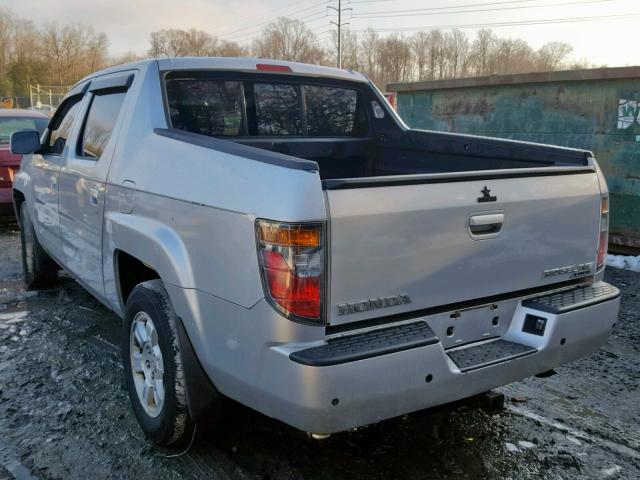 2HJYK16548H505659 - 2008 HONDA RIDGELINE SILVER photo 3