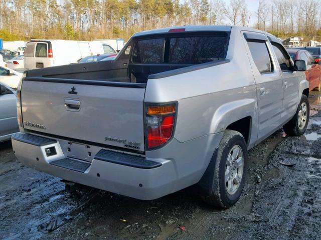 2HJYK16548H505659 - 2008 HONDA RIDGELINE SILVER photo 4