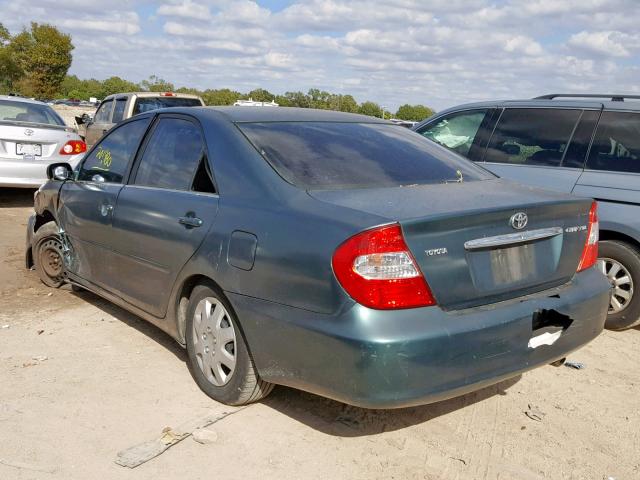 4T1BE32K52U625527 - 2002 TOYOTA CAMRY LE GREEN photo 3