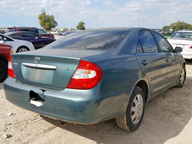 4T1BE32K52U625527 - 2002 TOYOTA CAMRY LE GREEN photo 4