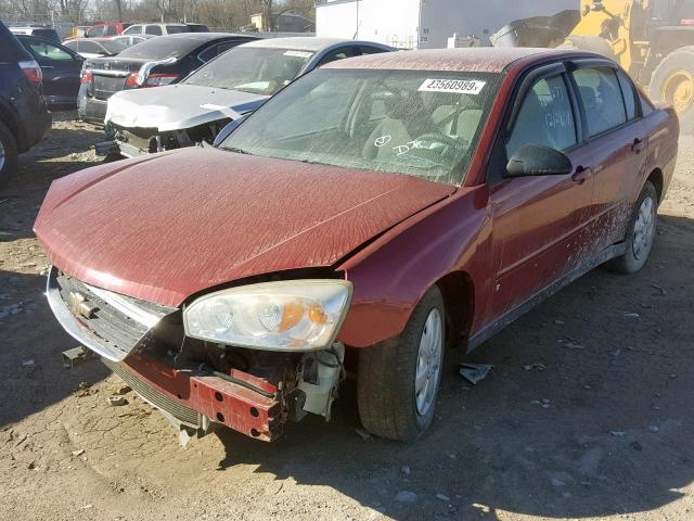 1G1ZS58F87F201748 - 2007 CHEVROLET MALIBU LS RED photo 2