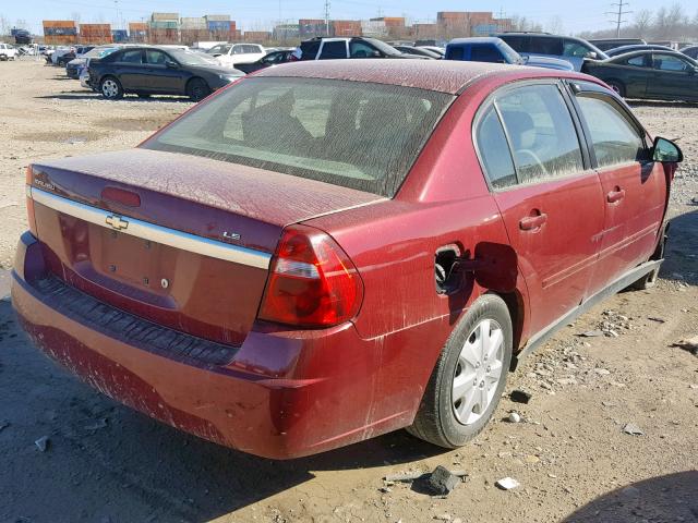 1G1ZS58F87F201748 - 2007 CHEVROLET MALIBU LS RED photo 4