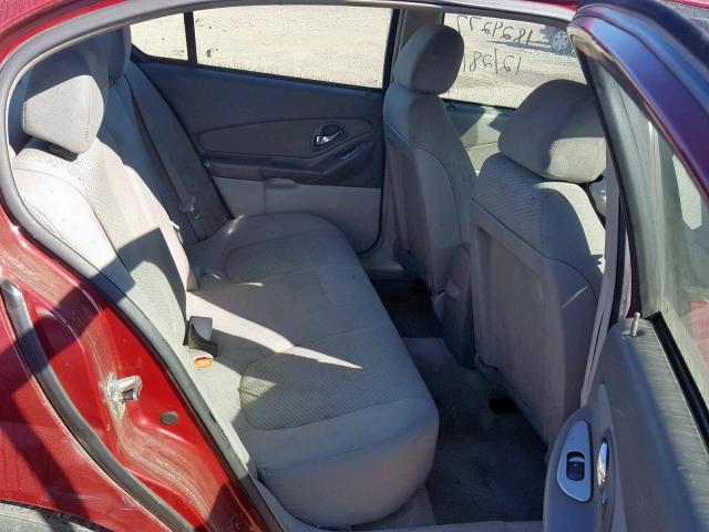 1G1ZS58F87F201748 - 2007 CHEVROLET MALIBU LS RED photo 6