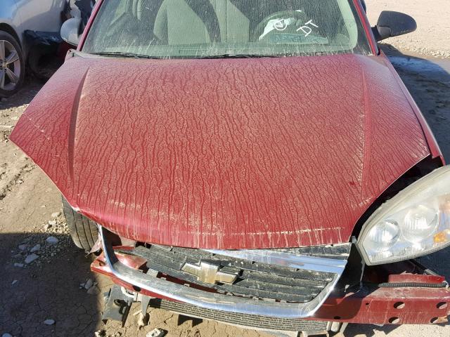 1G1ZS58F87F201748 - 2007 CHEVROLET MALIBU LS RED photo 7