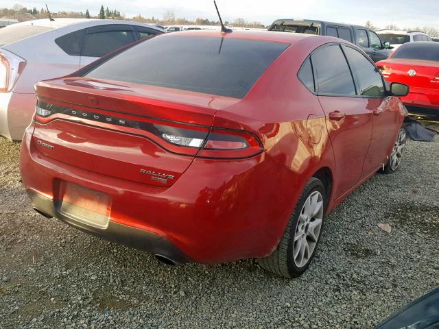 1C3CDFBH4DD641596 - 2013 DODGE DART SXT RED photo 4