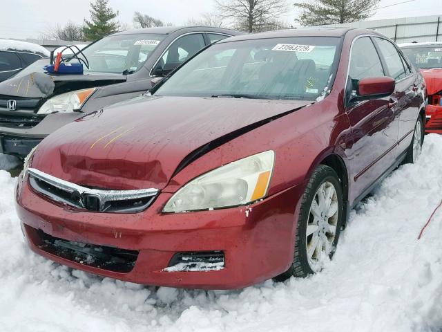 1HGCM66356A039256 - 2006 HONDA ACCORD LX MAROON photo 2