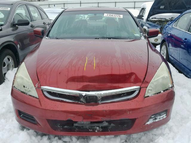 1HGCM66356A039256 - 2006 HONDA ACCORD LX MAROON photo 7