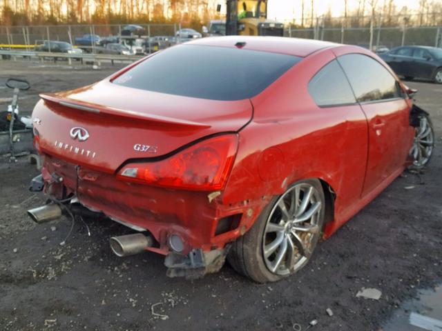 JNKCV64E18M105687 - 2008 INFINITI G37 BASE RED photo 4