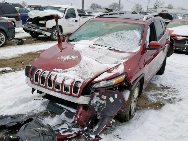 1C4PJLDB3EW129668 - 2014 JEEP CHEROKEE L MAROON photo 2