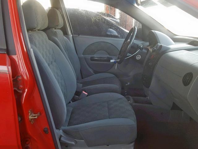 KL1TD52685B420771 - 2005 CHEVROLET AVEO BASE 红色 照片 5
