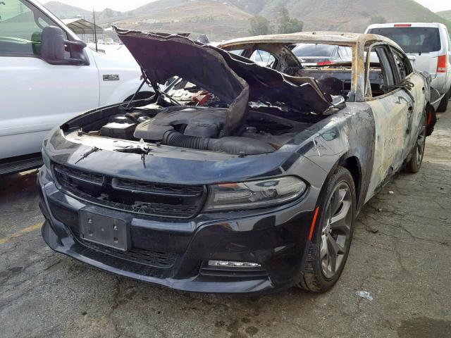 2C3CDXHG1FH800777 - 2015 DODGE CHARGER SX BLACK photo 2