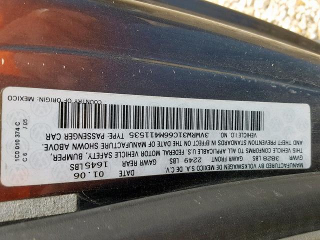 3VWRW31C66M411535 - 2006 VOLKSWAGEN NEW BEETLE GRAY photo 10